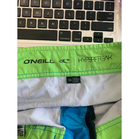 O'Neill Men's Hyperfreak Heat Stripe Boardshorts Drawstring Multicolor Size 36 - Picture 3 of 5